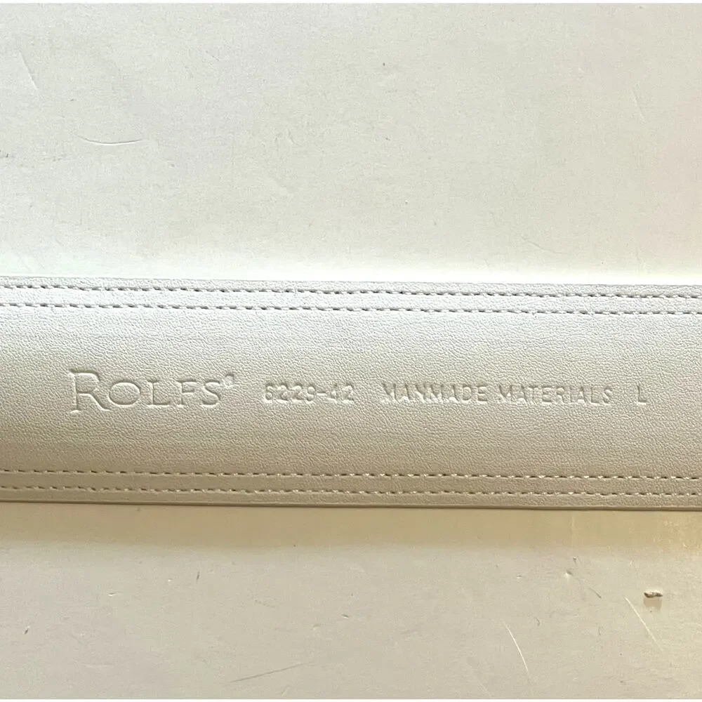 ROLF'S NEW Faux Patent Leather Statement Belt Womens Size Large Blue & White NWT